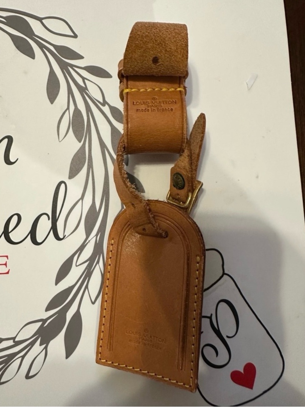 Louis Vuitton Tan Vachetta Leather Luggage Tag